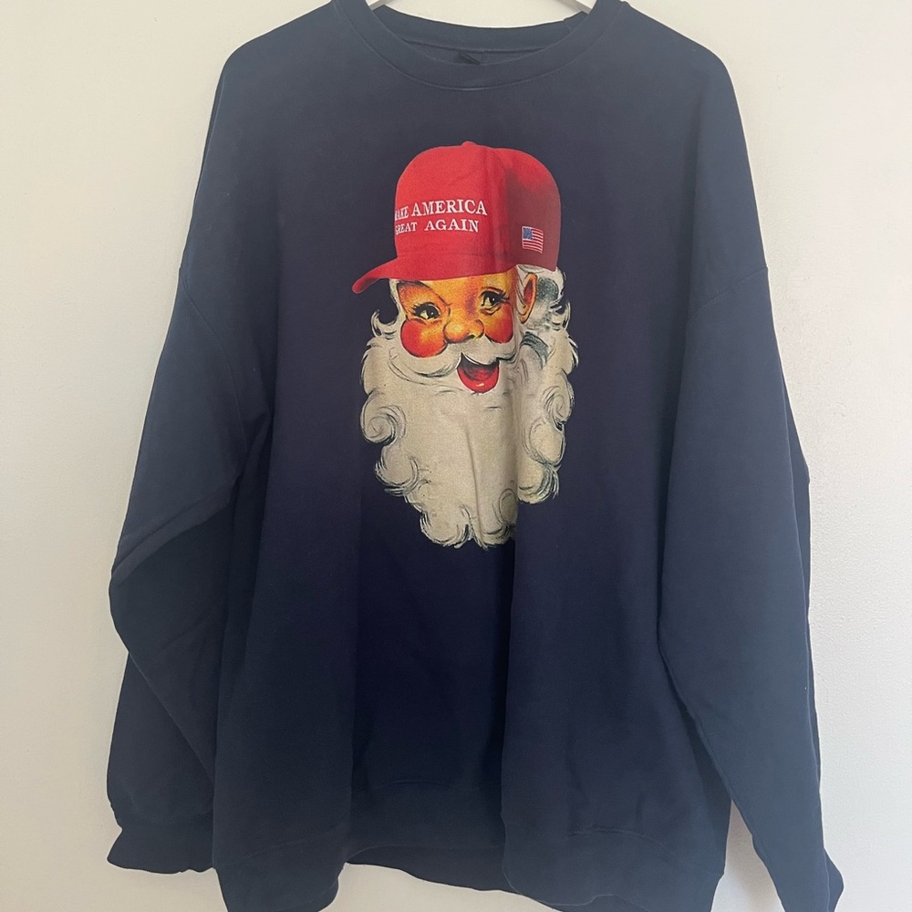Gildan Navy Sweatshirt with Vibrant Red Design